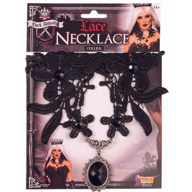 Dark Royalty Black Lace Necklace Adult One Size