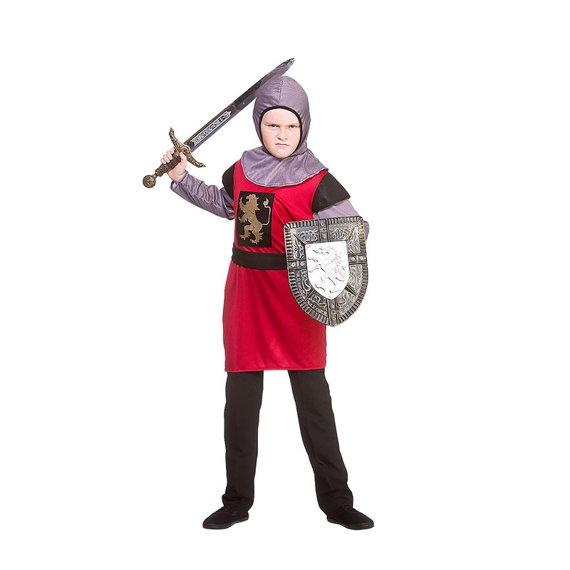 Medieval Knight Costume (Red) - Boys Age 5-7