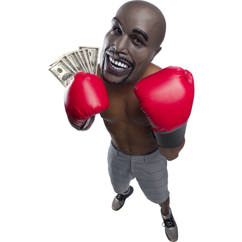 Money American Boxer Adult Costume Mask Adult One Size