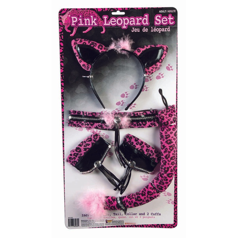Pink Leopard Adult Costume Kit Adult One Size