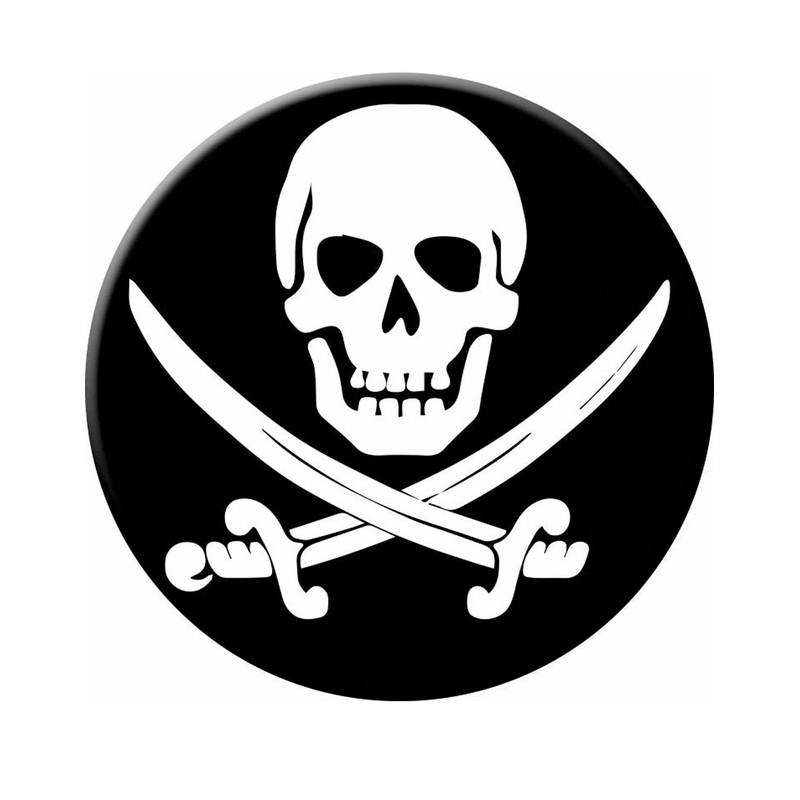Pirate Skull Iron On Applique Accessory One Size
