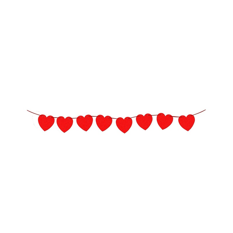 Red Heart Valentines Day Decorative Banner 8 Feet