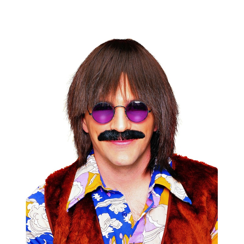 Silly Boy Mens Brown Hippie Wig Adult One Size