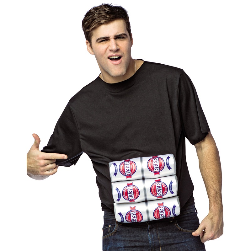 Six Pack Of Beer Shirt Costume One Size