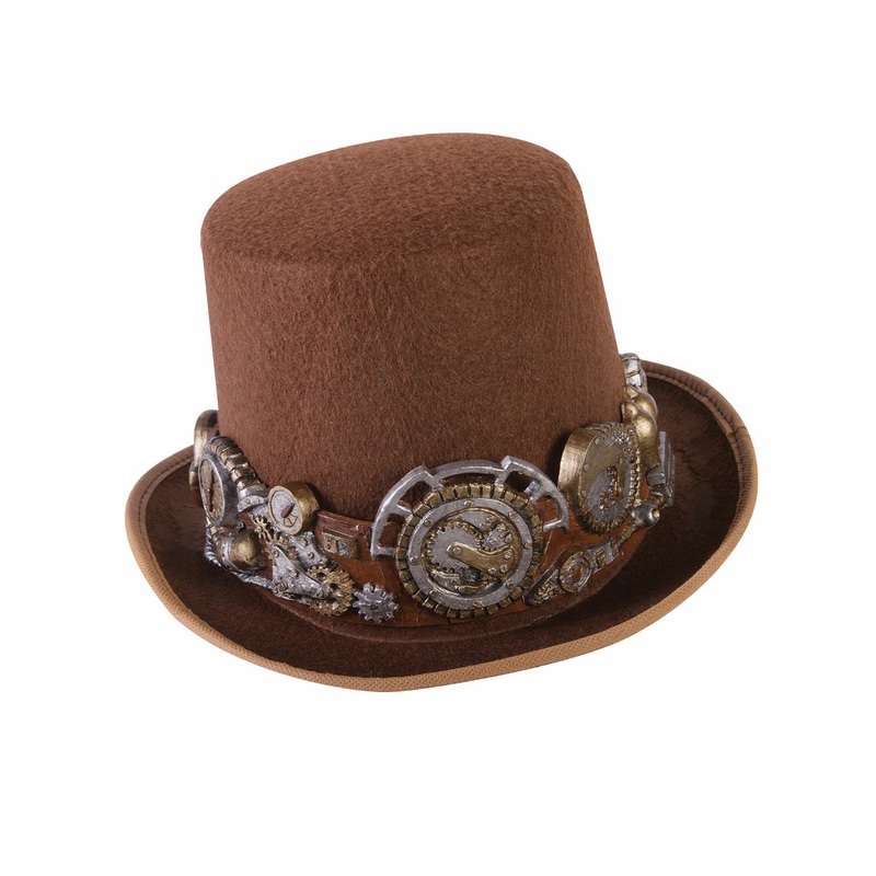 Steampunk Hat With Plastic Gear Band Adult