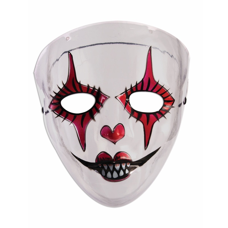 Transparent Evil Harlequin Adult Mask Adult One Size