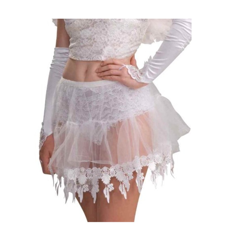 Angel Crinoline Lace Adult White Skirt STANDARD