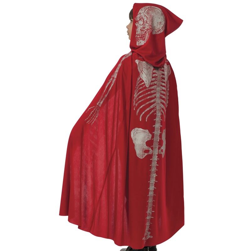 Child Red Devil Skeleton Cape Child One Size
