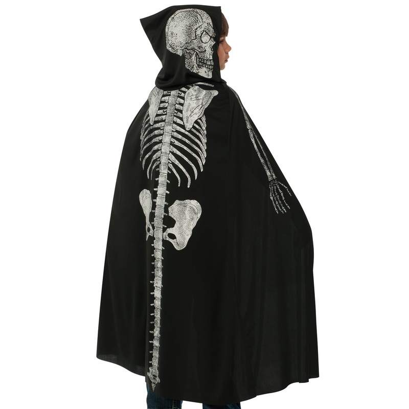 Childs Black Skeleton Cape Child One Size