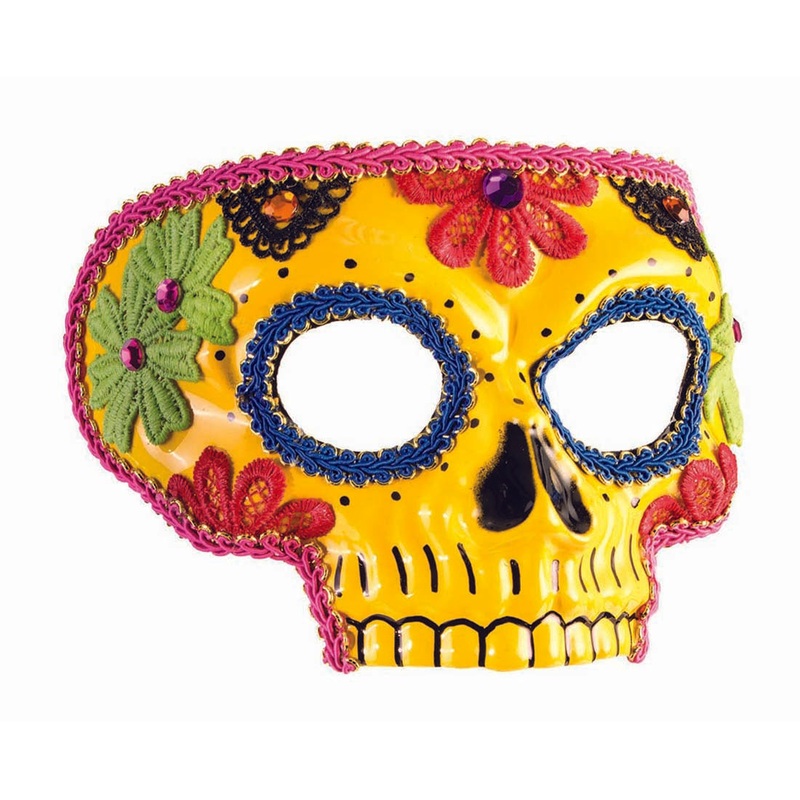 Day Of The Dead Adult Mask Yellow