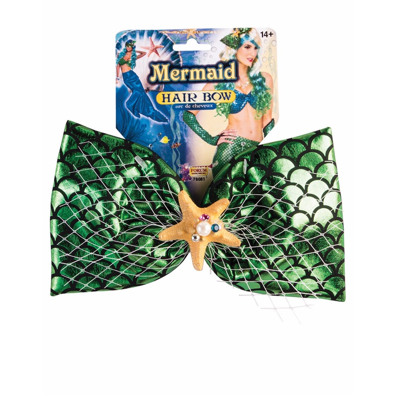 Mermaid Green Hair Bow Adult One Size