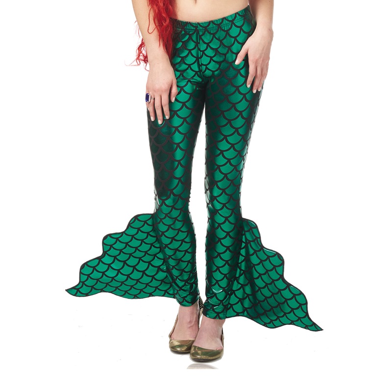 Mermaid Pants Green Fin Adult Leggings S