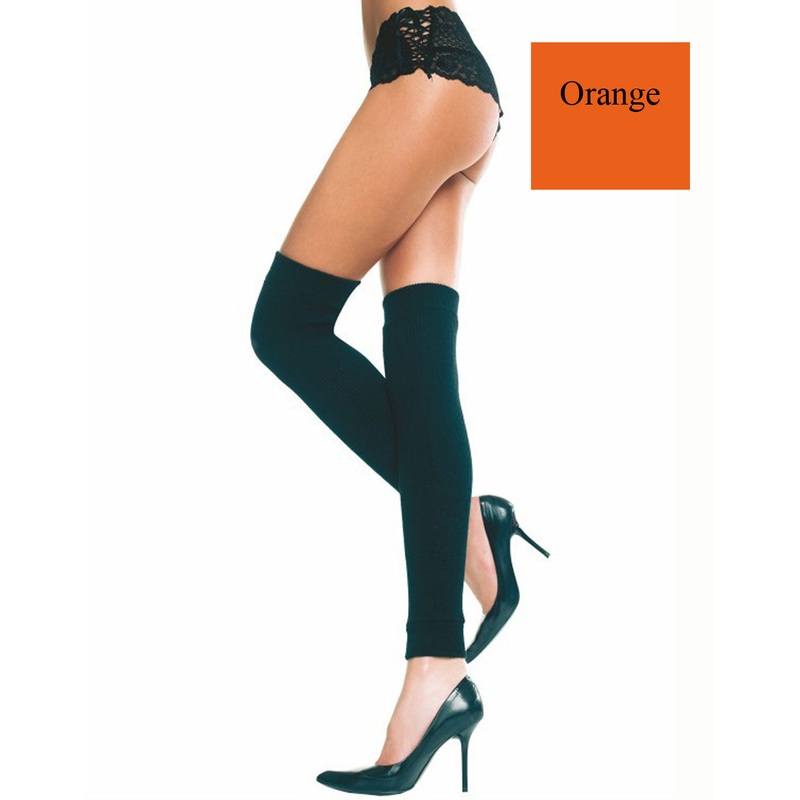 Orange Thigh High Dance Leg Warmer One Size(Up to 175 lbs)
