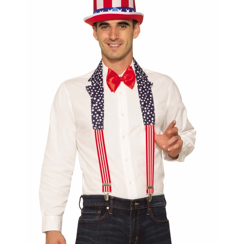 Patriotic Adult Collar And Suspenders Set Adult One Size