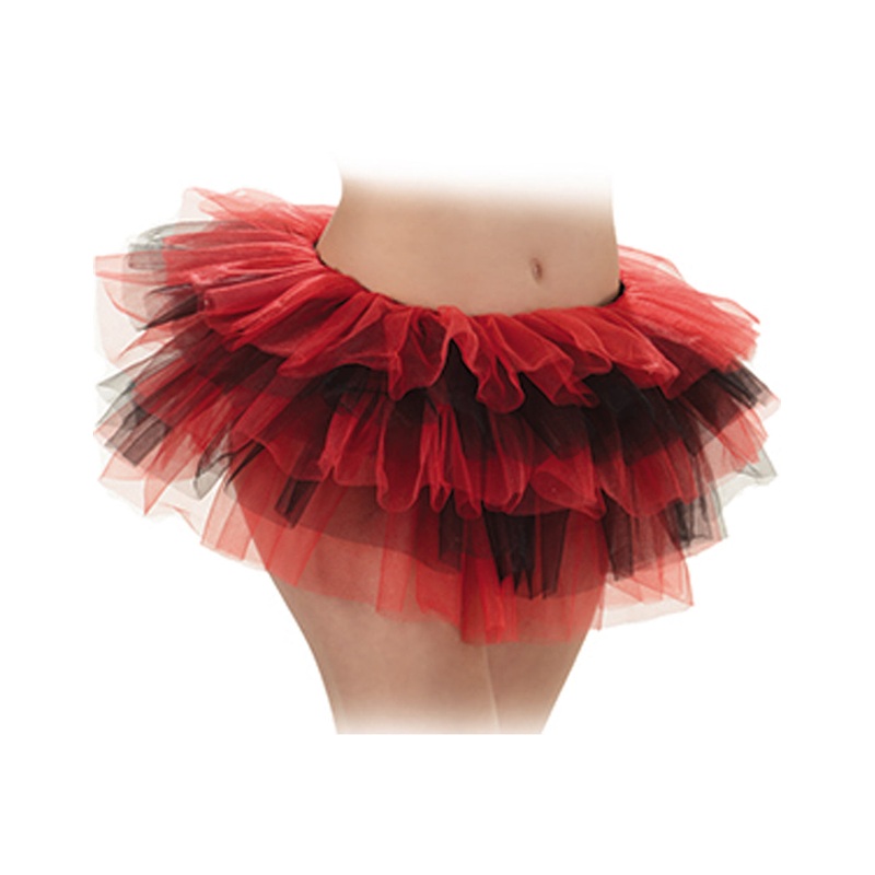 Red Black Womens Ballet Dance Tutu Petticoat-OS One Size