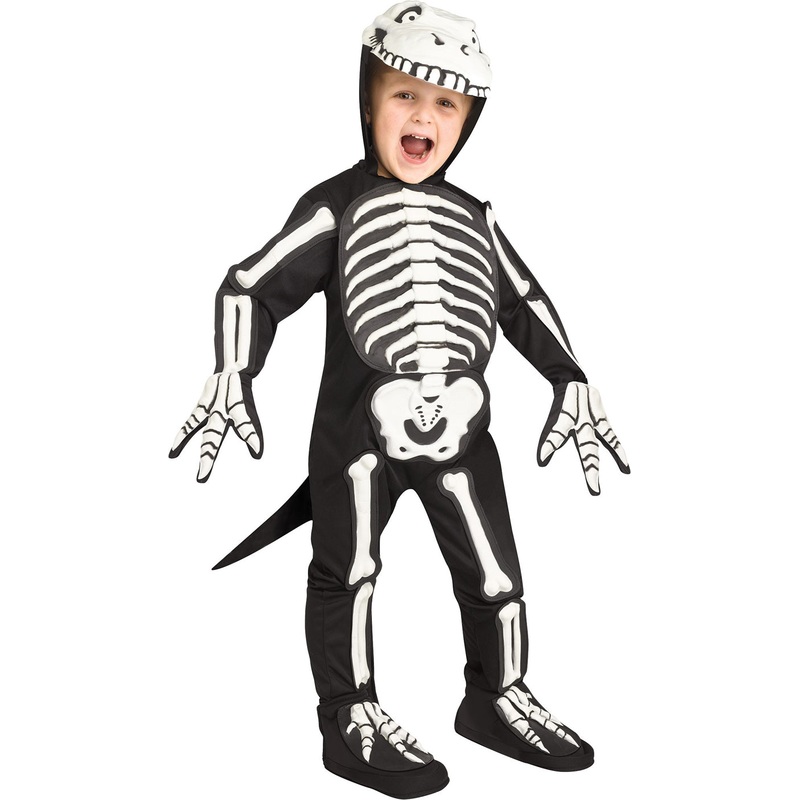 White Dino Bones Toddler Fossil Costume Toddler Extra Large 4-6