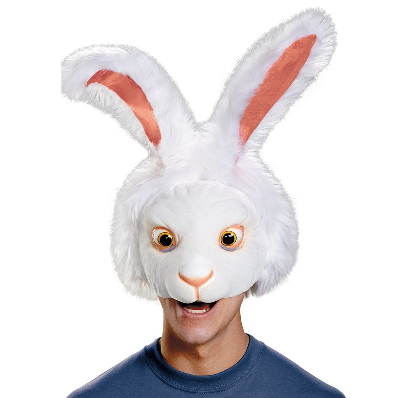 White Rabbit Plush Costume Headpiece One Size Adult