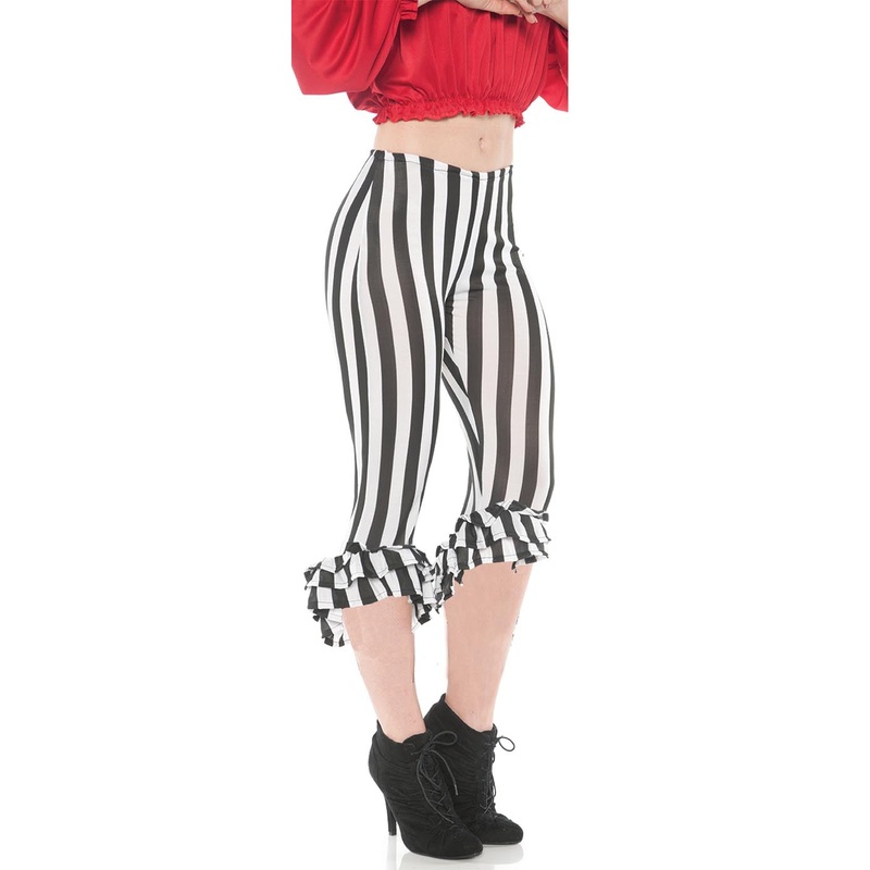 Ruffle Womens Adult Black White Leggings XS