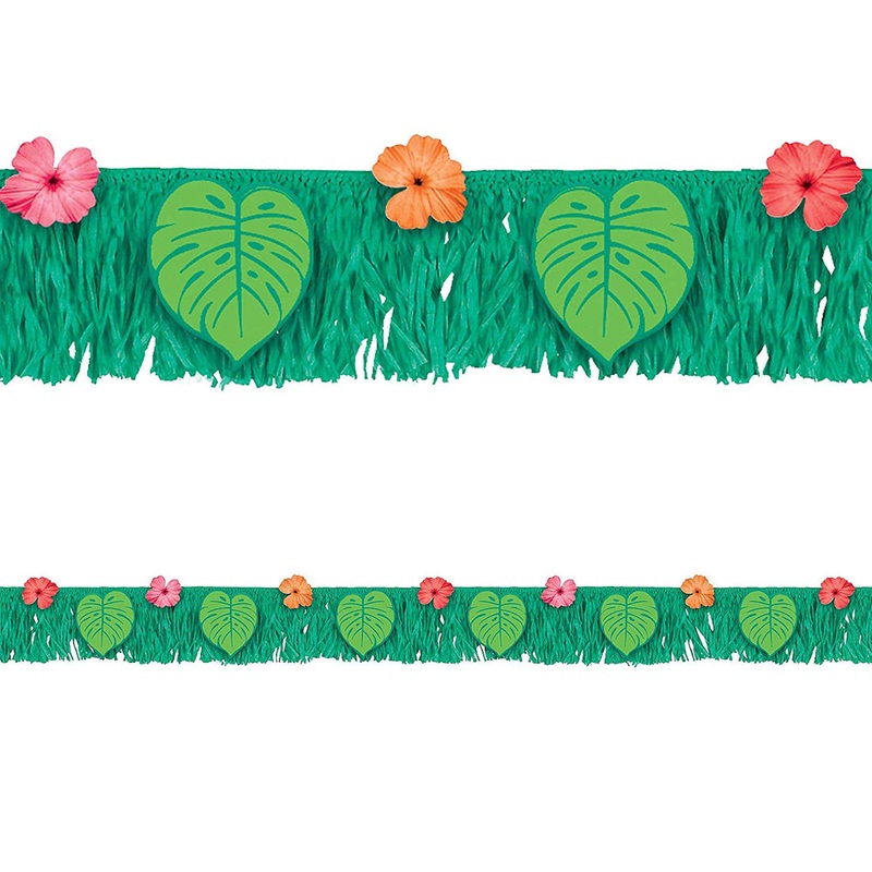 Tropical Jungle Summer Party Decoration 4 Single Swirls, 4 Double Swirls & 4 of 8" Fans