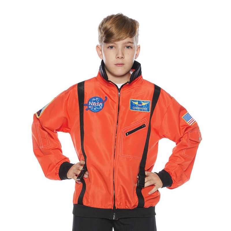 Astronaut Orange Child Costume Jacket Medium 6-8
