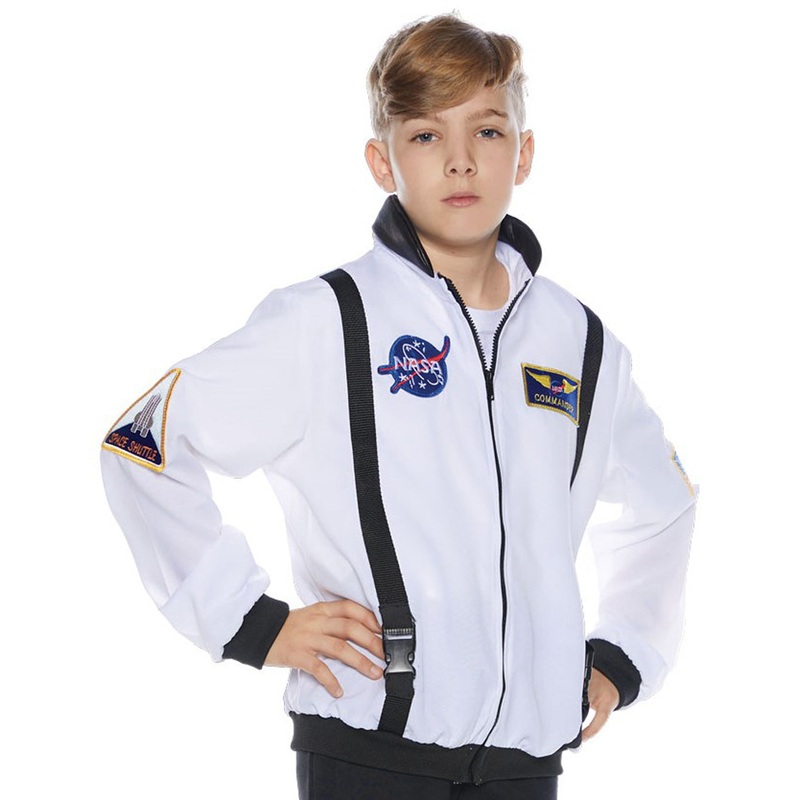 Astronaut White Child Costume Jacket Large 10-12