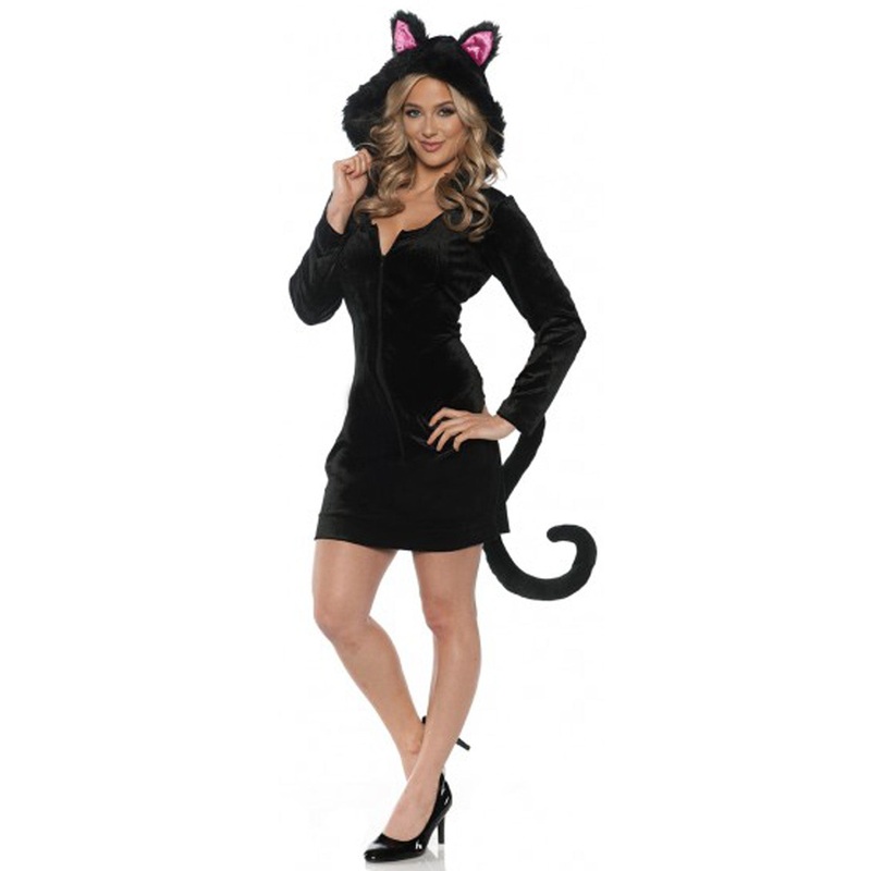 Black Cat Mini Dress Adult Costume S