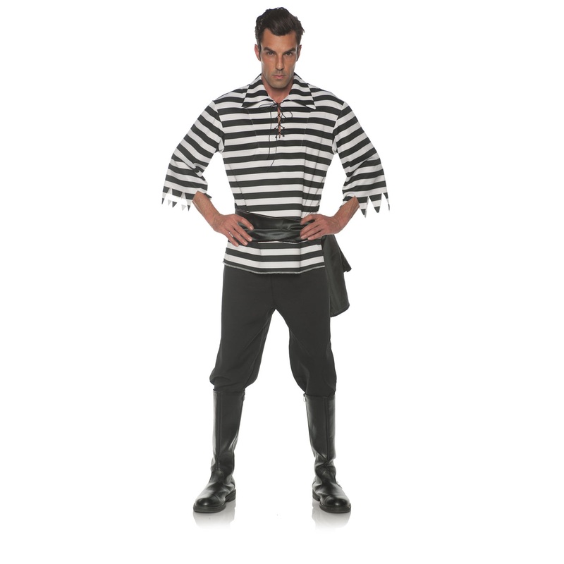Black White Pirate Mens Adult Costume Set Adult One Size