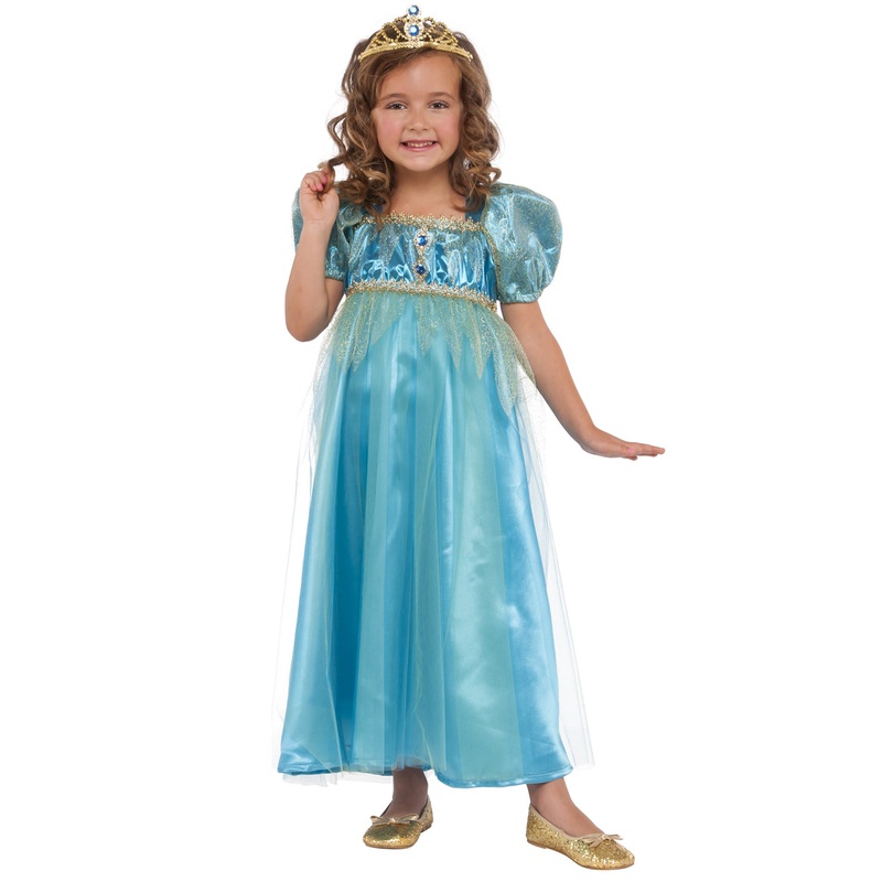 Blue Crystal Princess Girls Costume L