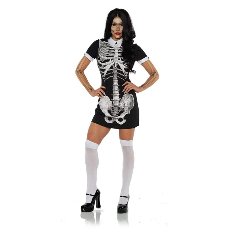 Boneyard Womens Skeleton Bone Printed Dress Large
