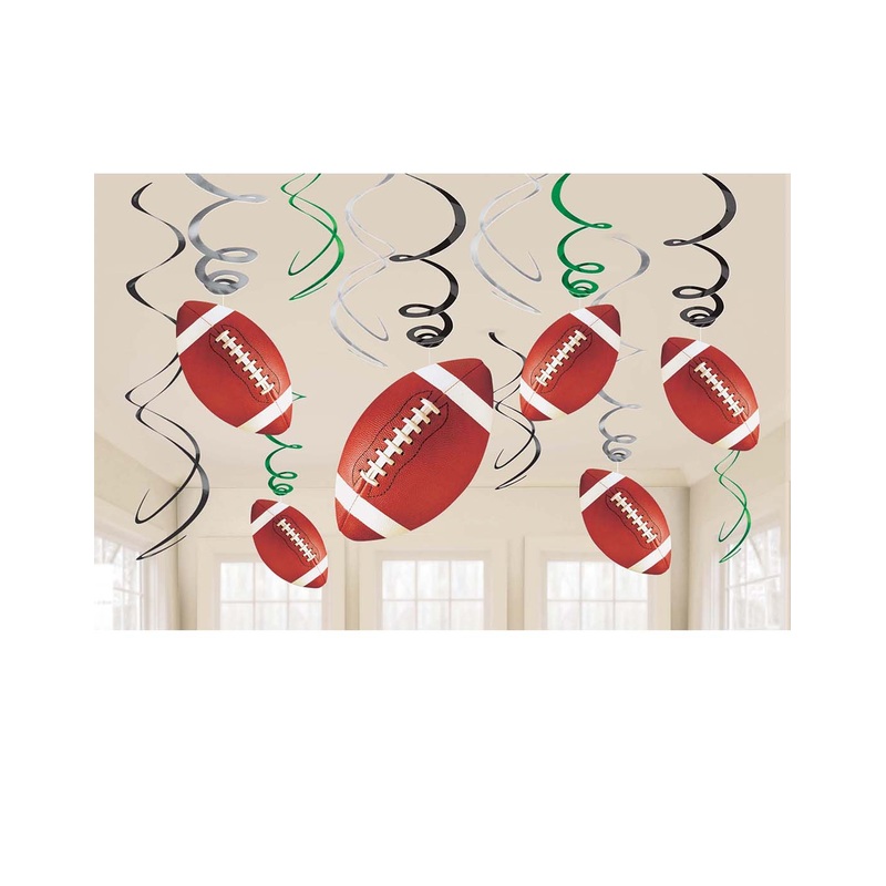Football Party Decorations & Supplies 12 Swirls: 3 of 7" Cutouts & 3 of 5" Cutouts