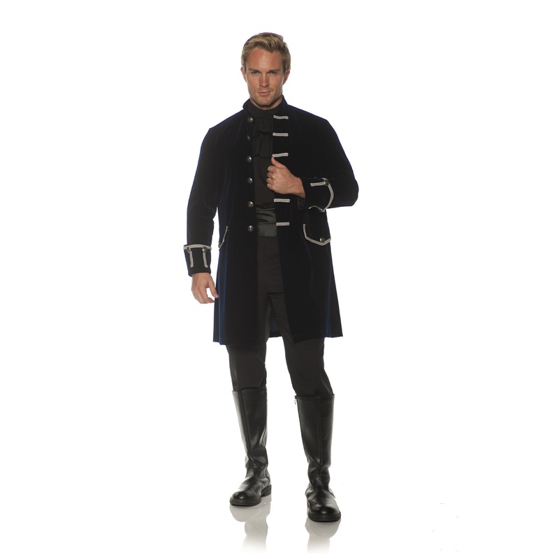Frock Coat Mens Adult Victorian Costume Navy Jacket Adult One Size