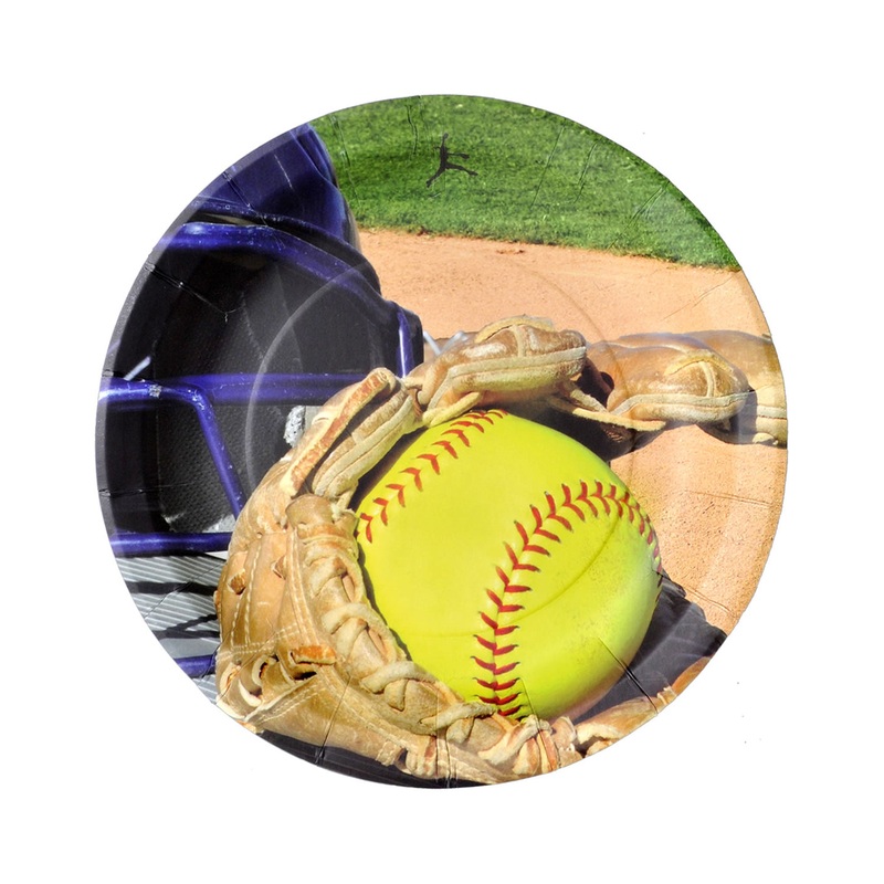 Girls Fast Pitch Softball Party Decoration-Plates & Napkins 5 Candles