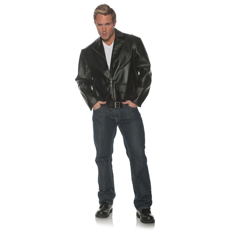 Greaser Mens Adult Black Costume Jacket Mens Extra Extra Large