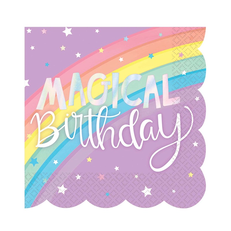 Magical Rainbow Birthday Decorations & Supplies 8 of 9" Round Plates