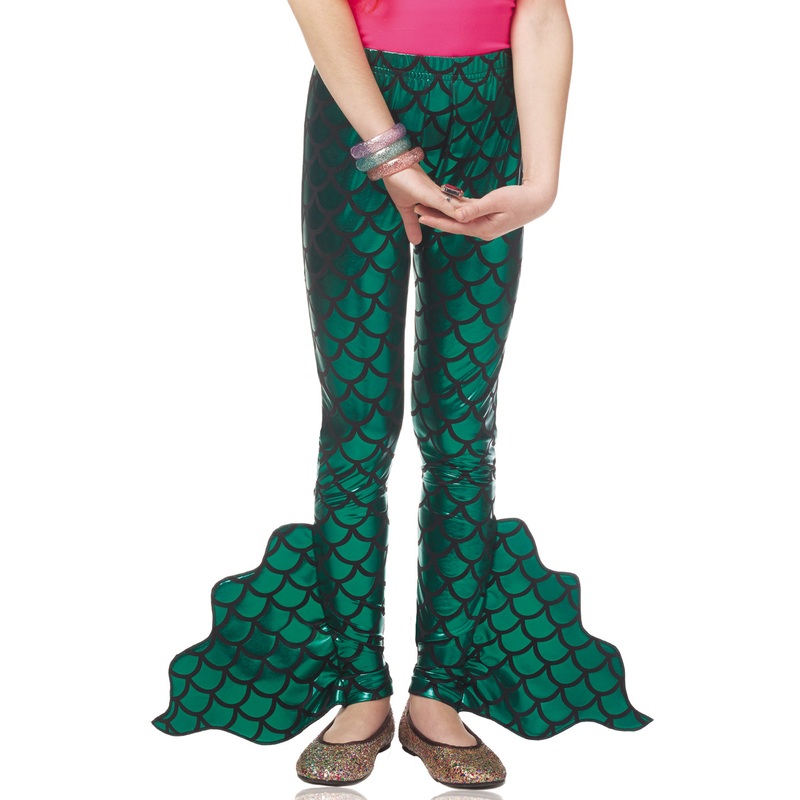 Mermaid Pants Green Fin Child Leggings S