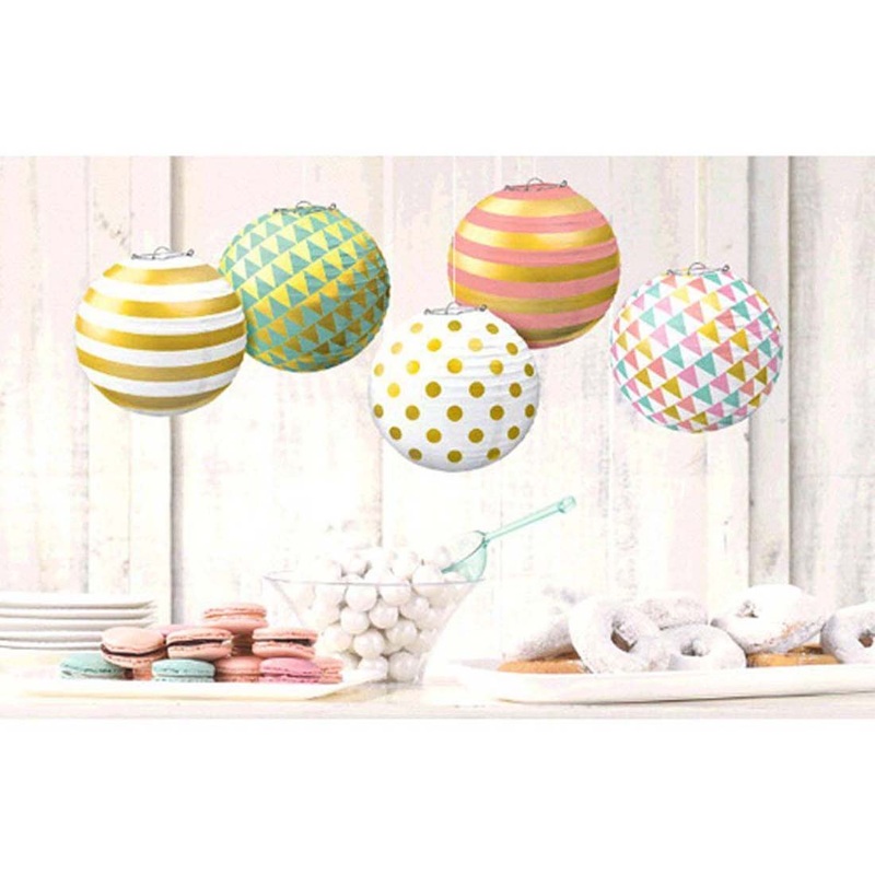 Pastel Color Theme Party Decorations 24 of 7x6" Pennants (15 foot) & 132 Stickers