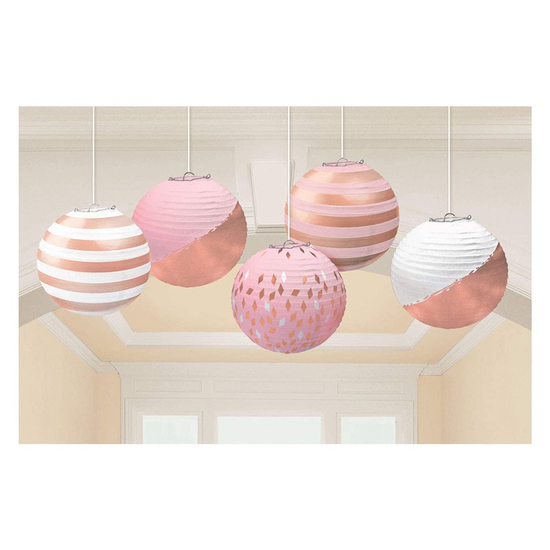 Rose Gold Blush Party Decorations 5 String w/ Cutouts (5ft each)