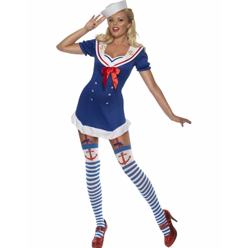 Ship Ahoy Sailor Navy Dress With Anchors M