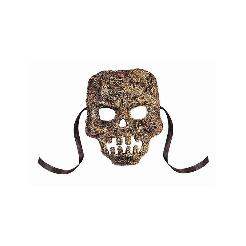 Textured Skull Adult Mask Gold