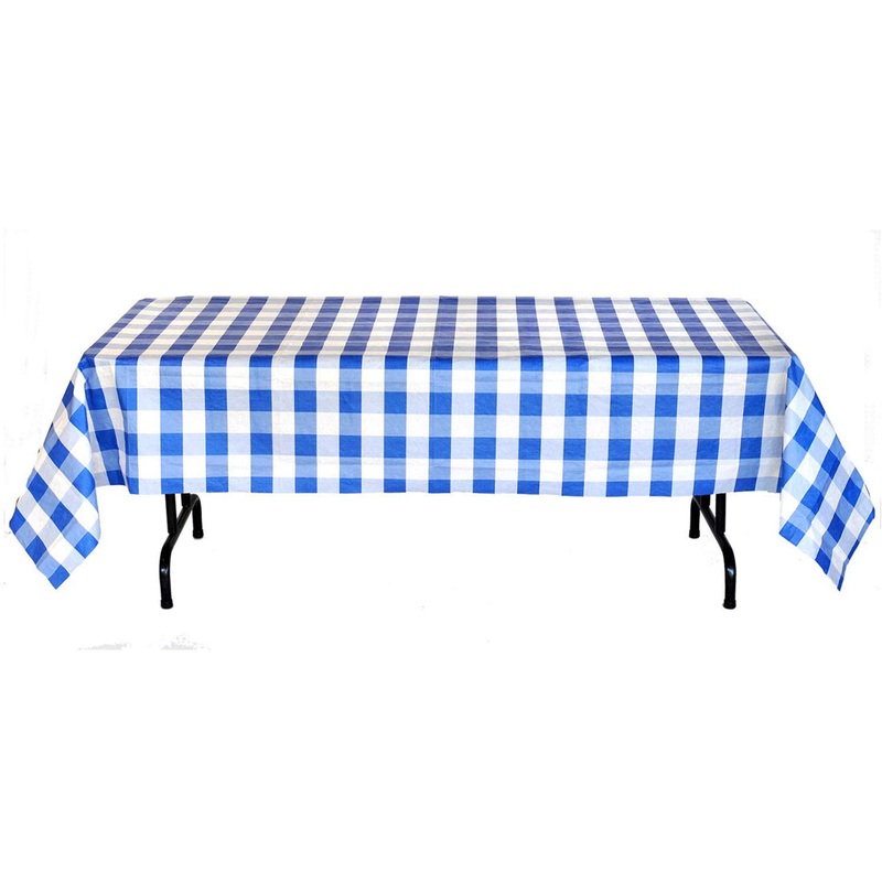 Classic Plaid Collection Picnic Party Tablecover Black White