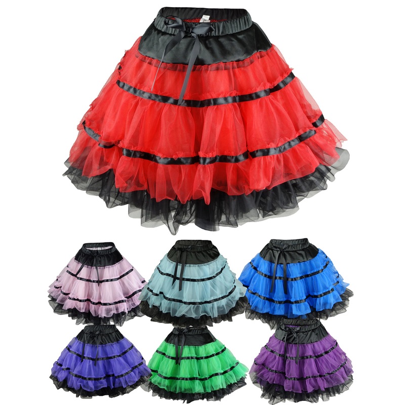 Color Dance Ballet Petticoat Skirt - Regular,Plus Size Regular One Size Red