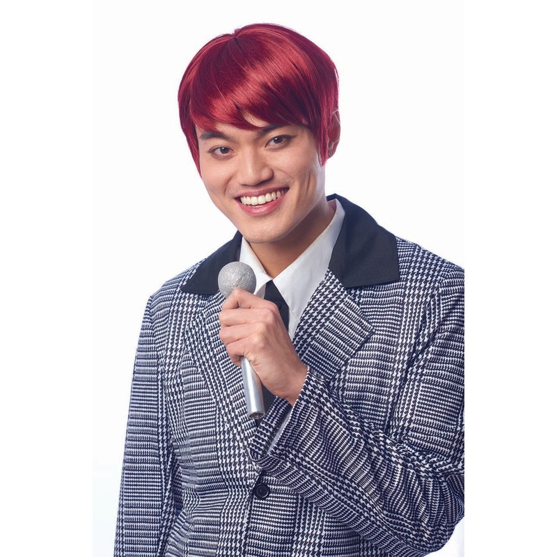 K Pop Boy Band Costume Wigs Red