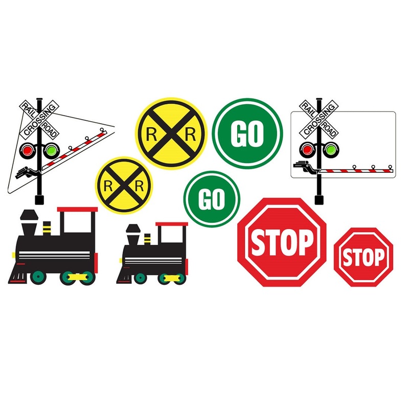 Railroad Train Party 7 Inch Round Go Sign Plates 7" Green Round GO Plates