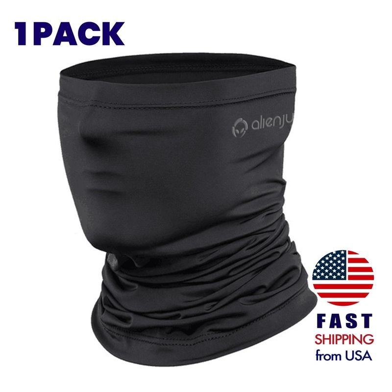 [1 PACK] ALIEN JUNKIE Black Neck Gaiter UV Protect Sports Balaclava Adult One Size