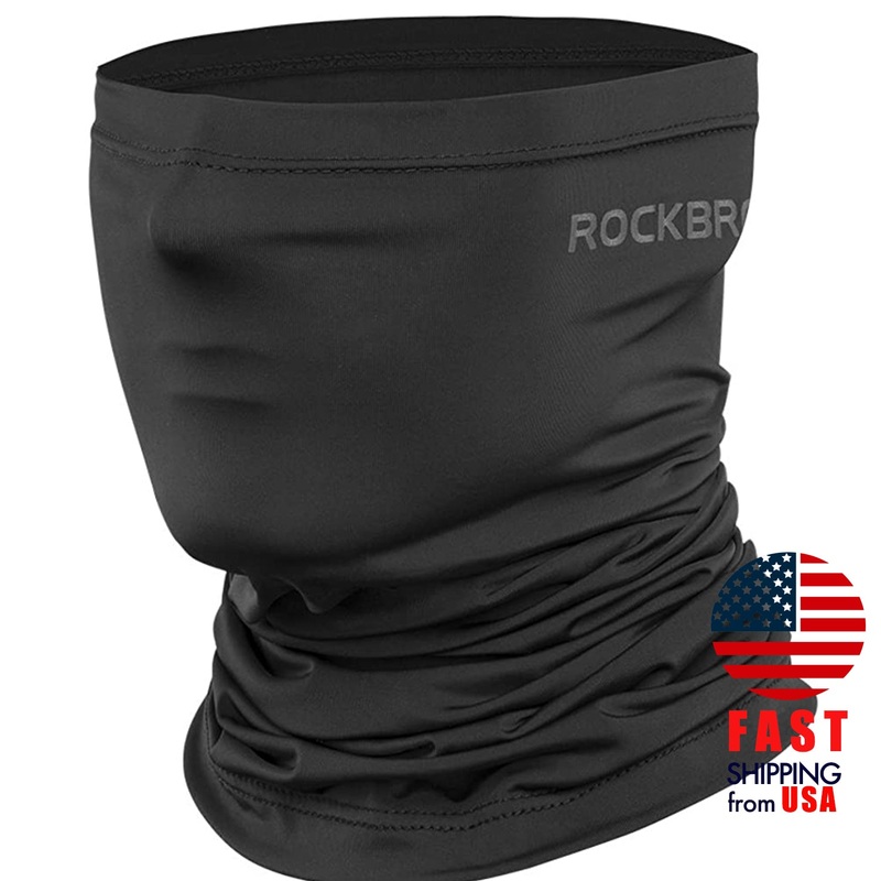 [1 PACK] ROCKBROS Black Neck Gaiter UV Protect Sports Balaclava 1pc