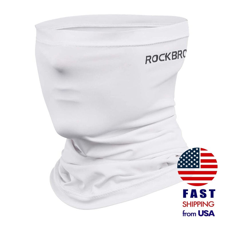 [1 PACK] ROCKBROS White Neck Gaiter UV Protect Sports Balaclava 1pc