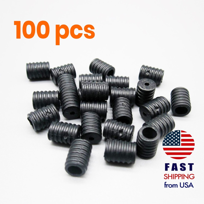 [100 PCS] Adjustable Elastic Cord Stop Stoppers DIY Black (100pcs)