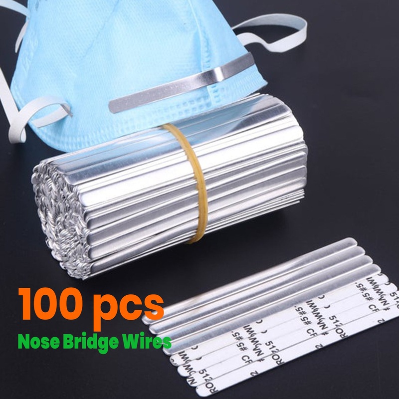[100pcs] Metal Nose Bridge Wire Brackets DIY-5MM Approx 3.3 pre-cut wires with adhesive back