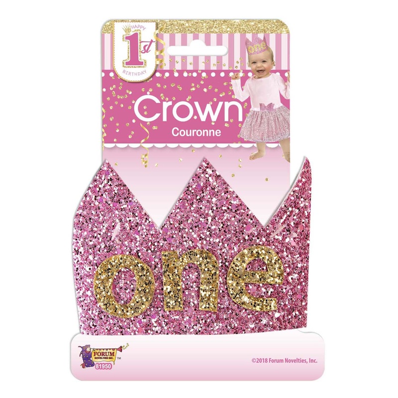 1st Birthday Infant Girls Glitter Crown Infant One Size
