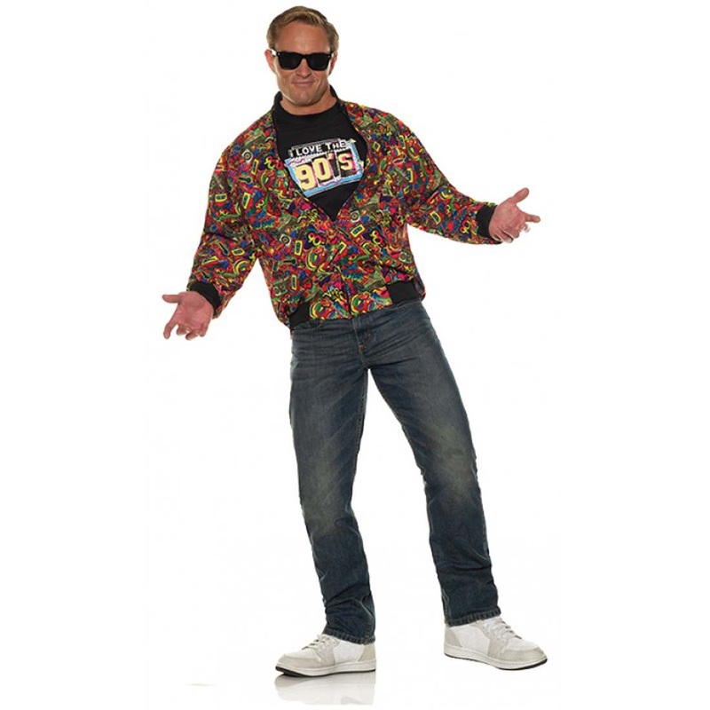 90s Print Mens Costume Jacket Mens OS